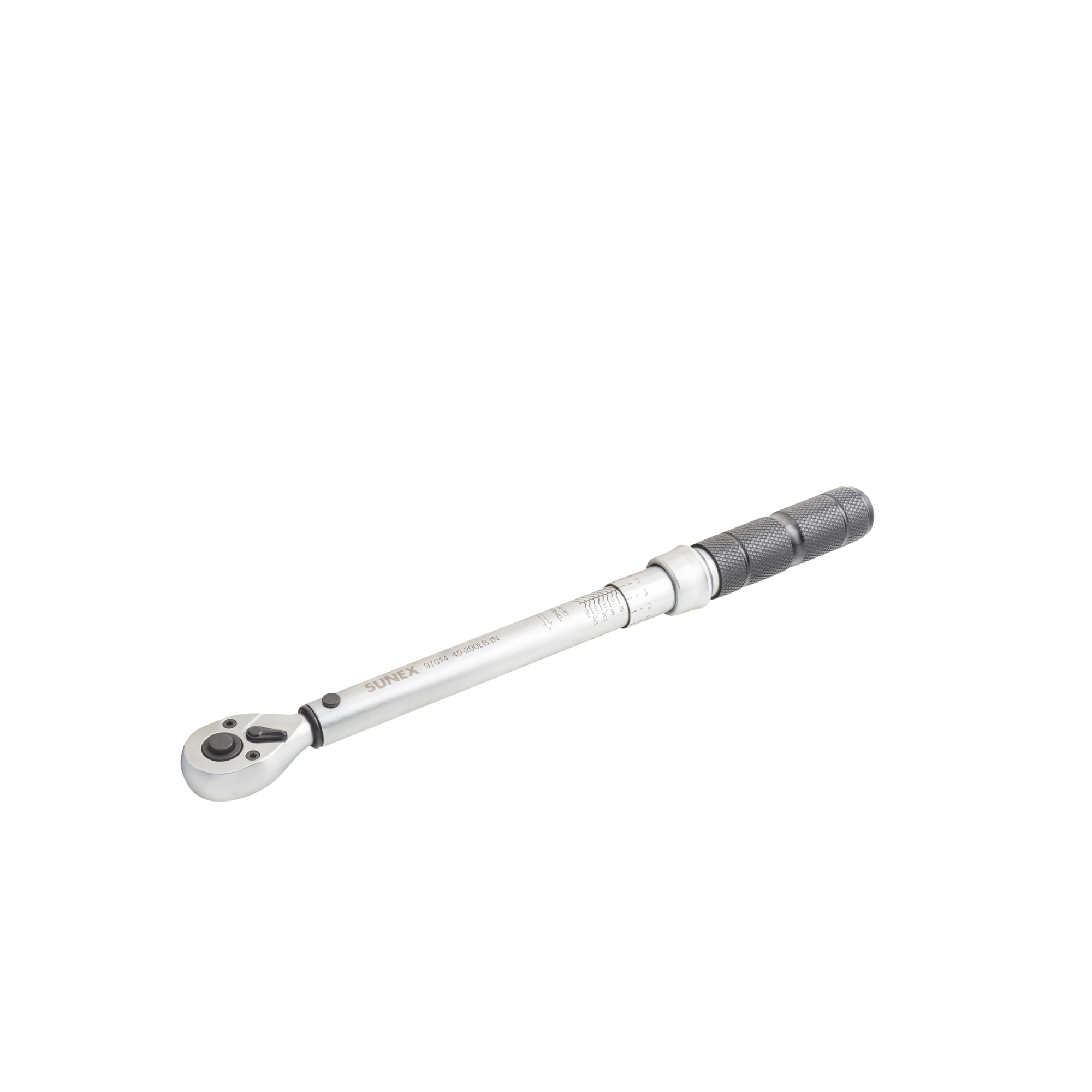 SUNEX TOOLS, Model #97014, 1/4" Drive 40-200 IN-LB Torque Wrench reversable 45Tooth